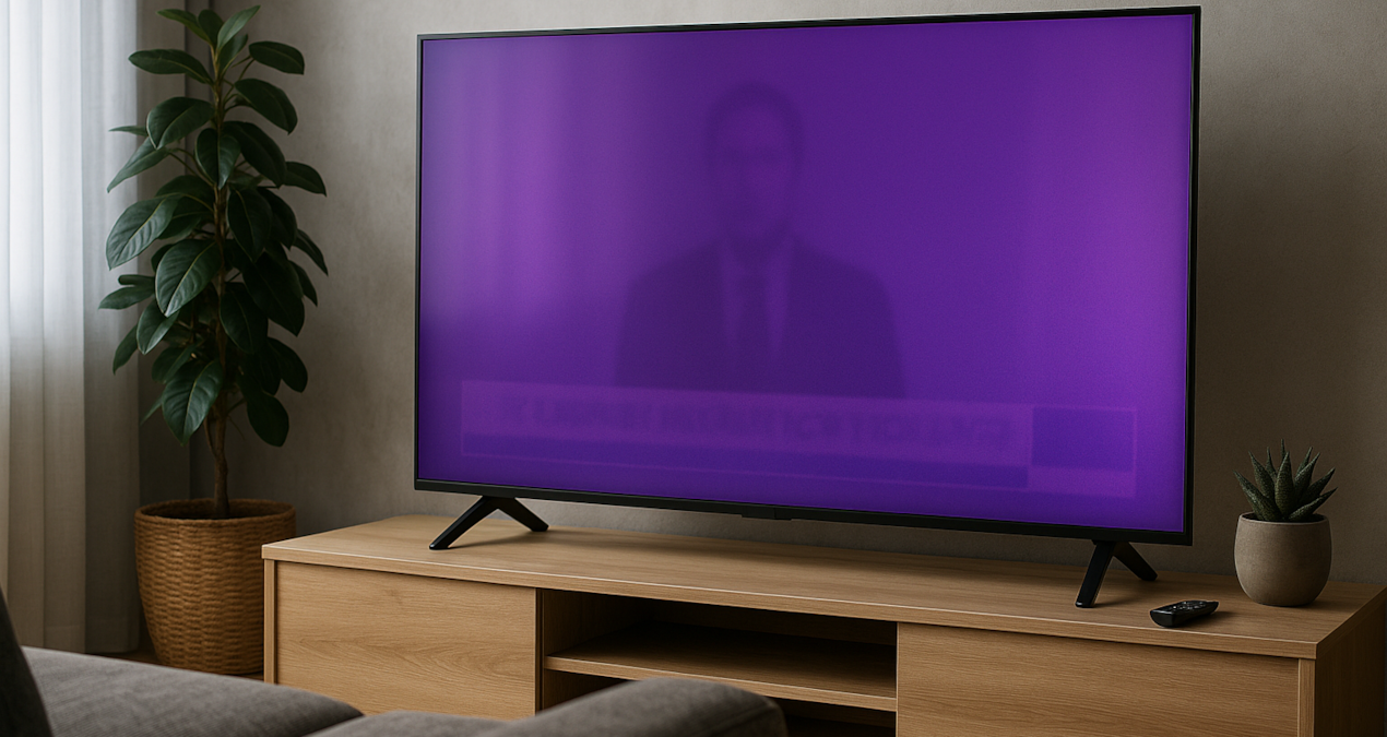 yeni televizyonlarda bir anda mor ekran cikmaya basladi mmGJfdvU